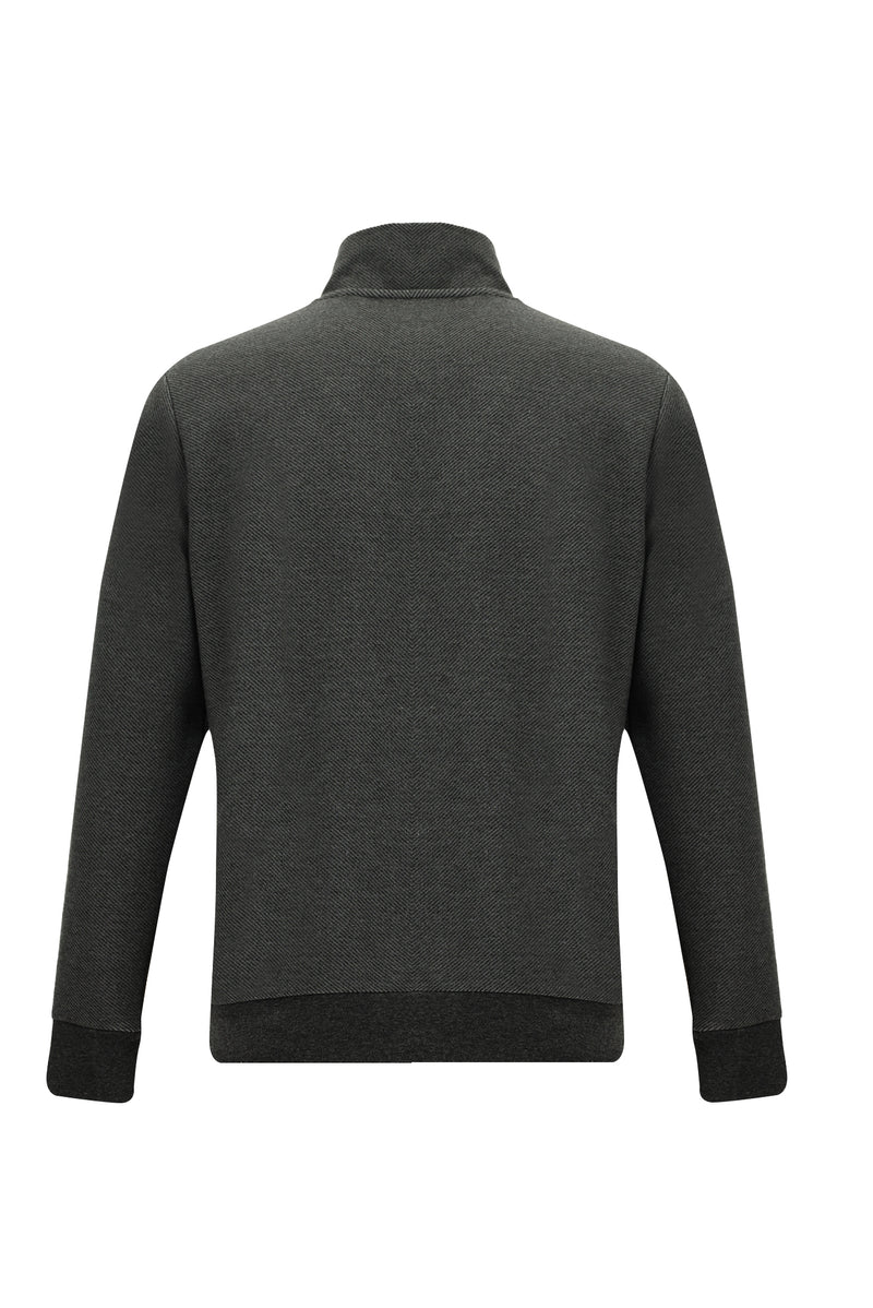 Orta Antrasit Yarım Balıkçı Yaka Fermuarlı Sweatshirt