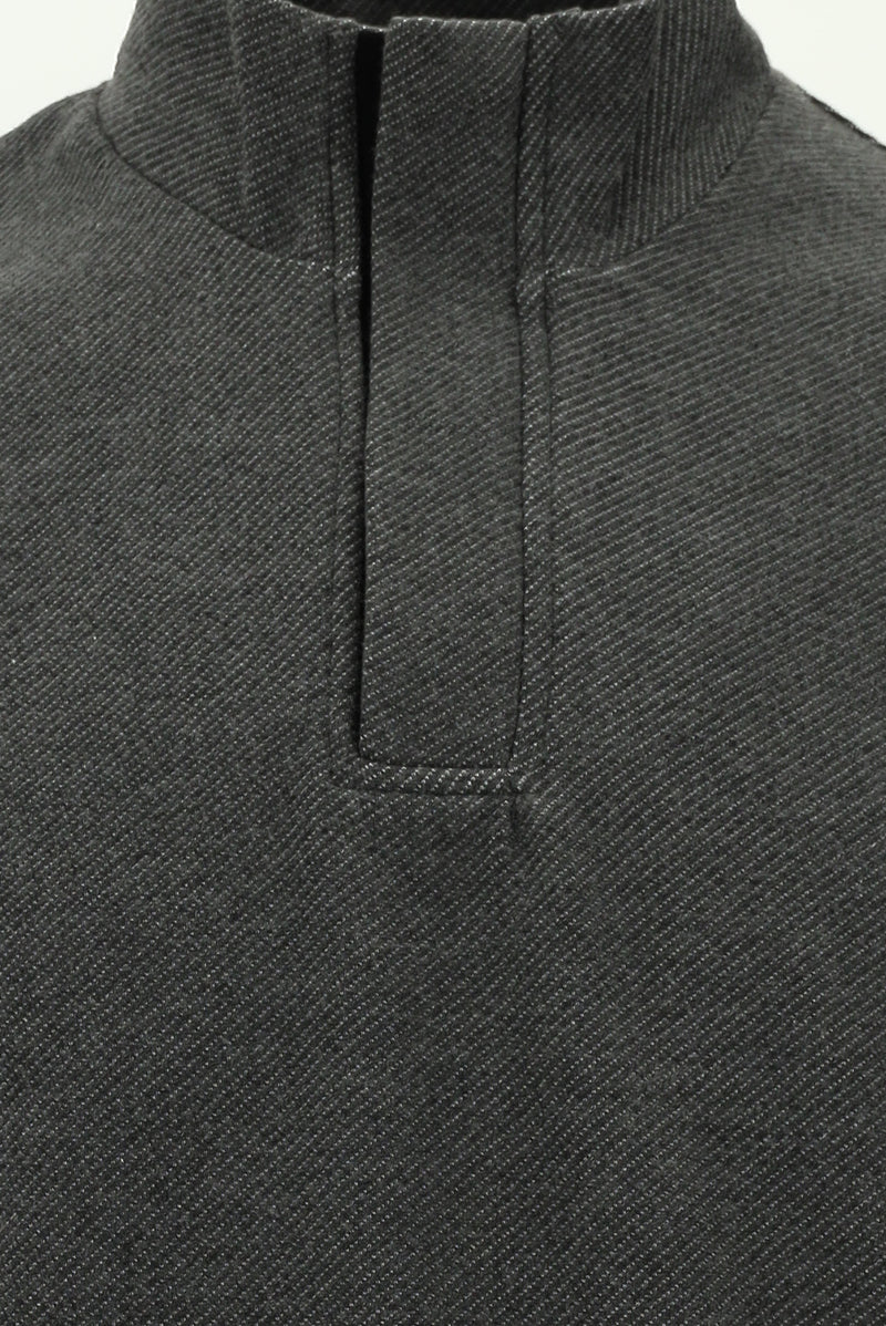 Orta Antrasit Yarım Balıkçı Yaka Fermuarlı Sweatshirt