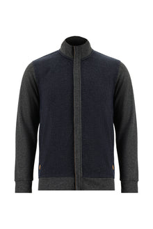 Koyu Lacivert Fermuarlı Pamuklu Sweatshirt