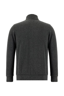 Koyu Lacivert Fermuarlı Pamuklu Sweatshirt