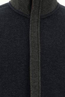 Koyu Lacivert Fermuarlı Pamuklu Sweatshirt