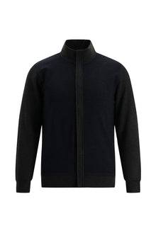 Siyah Lacivert Fermuarlı Sweatshirt