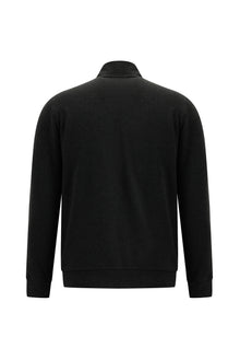 Siyah Lacivert Fermuarlı Sweatshirt