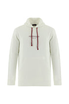 Kırık Beyaz Kapüşonlu Baskılı Pamuklu Sweatshirt