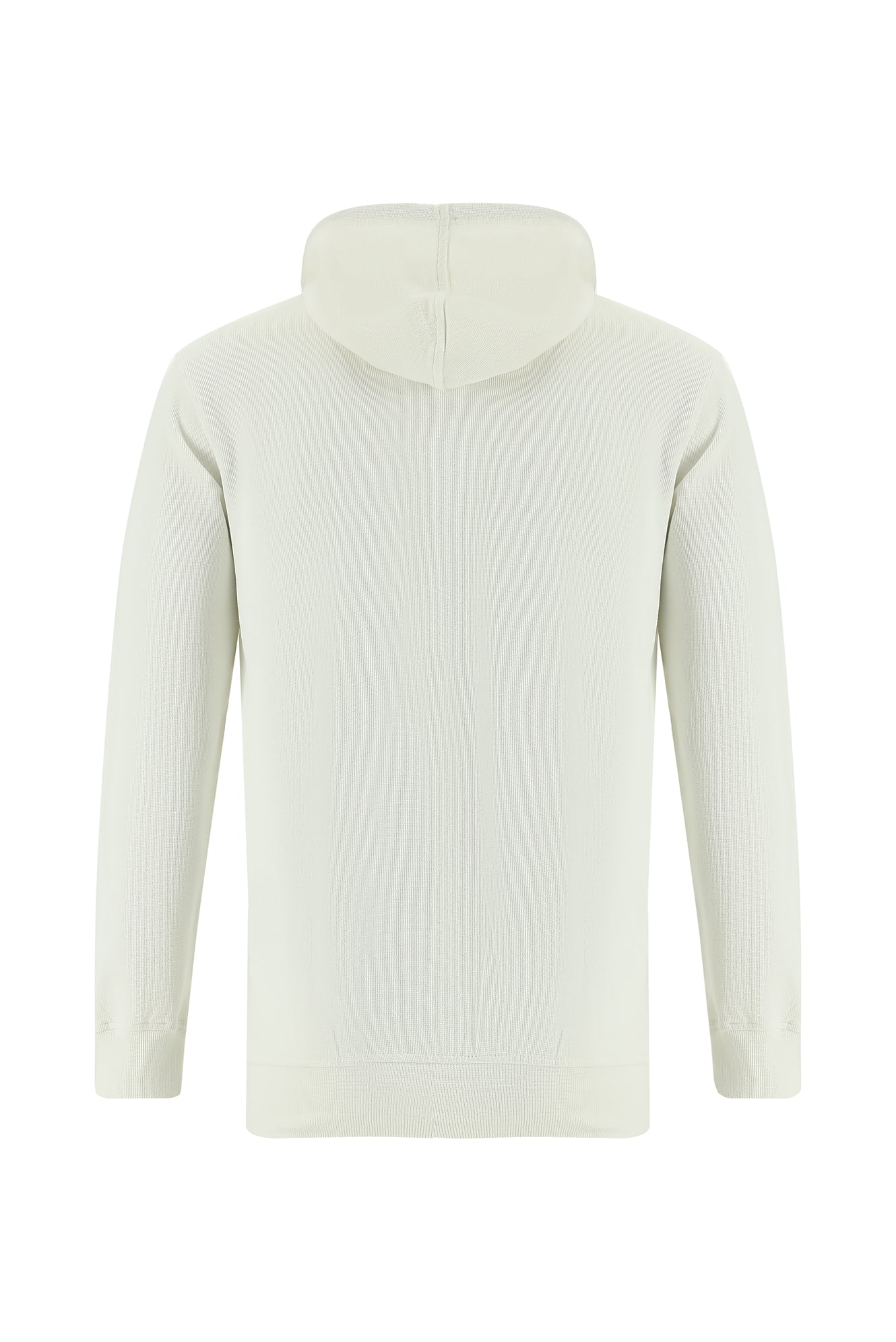 Kırık Beyaz Kapüşonlu Baskılı Pamuklu Sweatshirt
