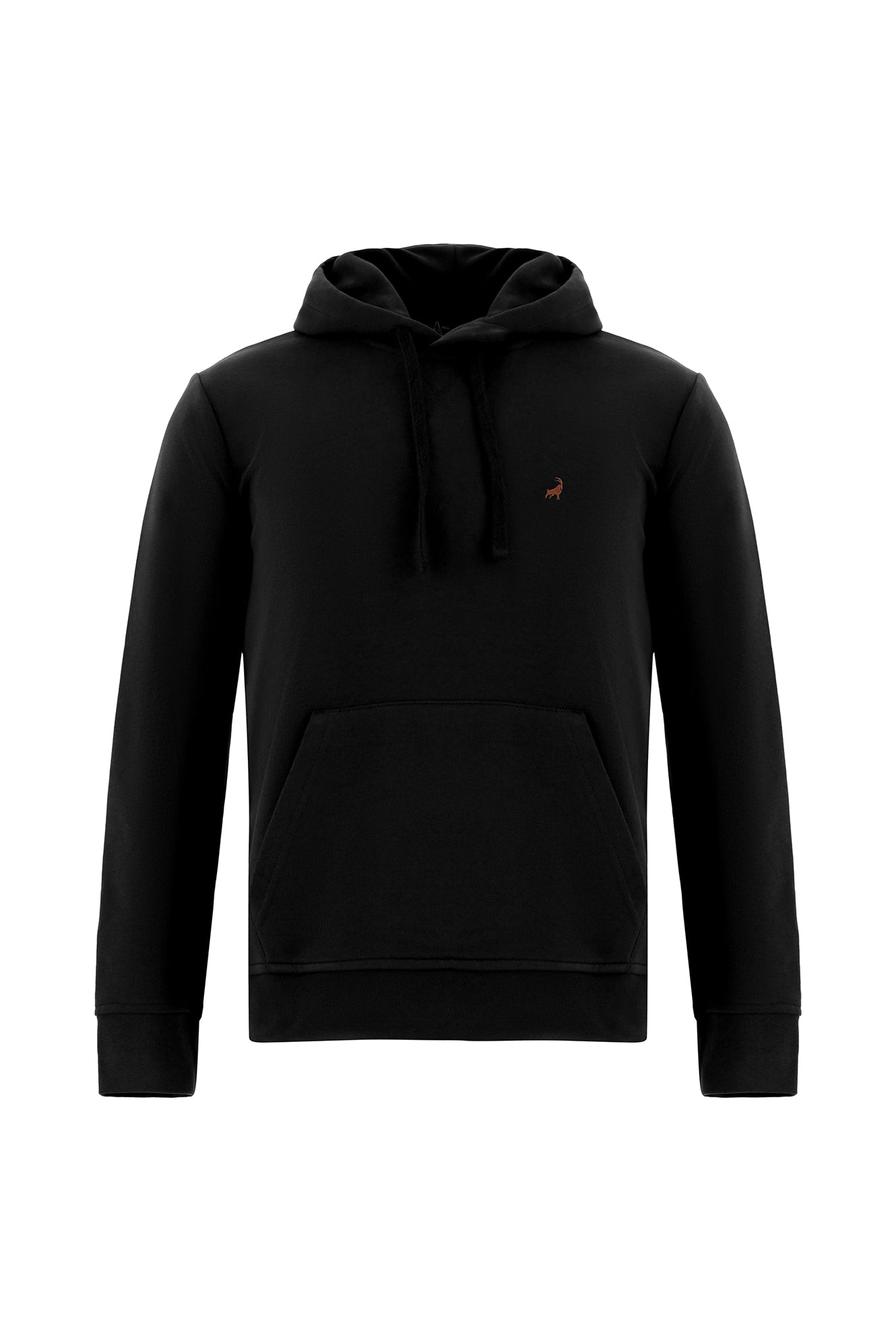 Siyah Kapüşonlu Nakışlı Pamuklu Sweatshirt