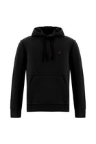 Siyah Kapüşonlu Nakışlı Pamuklu Sweatshirt