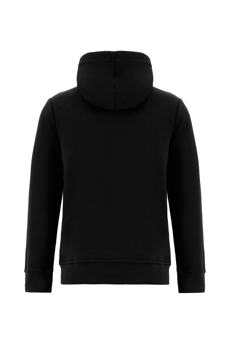 Siyah Kapü?onlu Nak??l? Pamuklu Sweatshirt-Abdullah Ki??l?