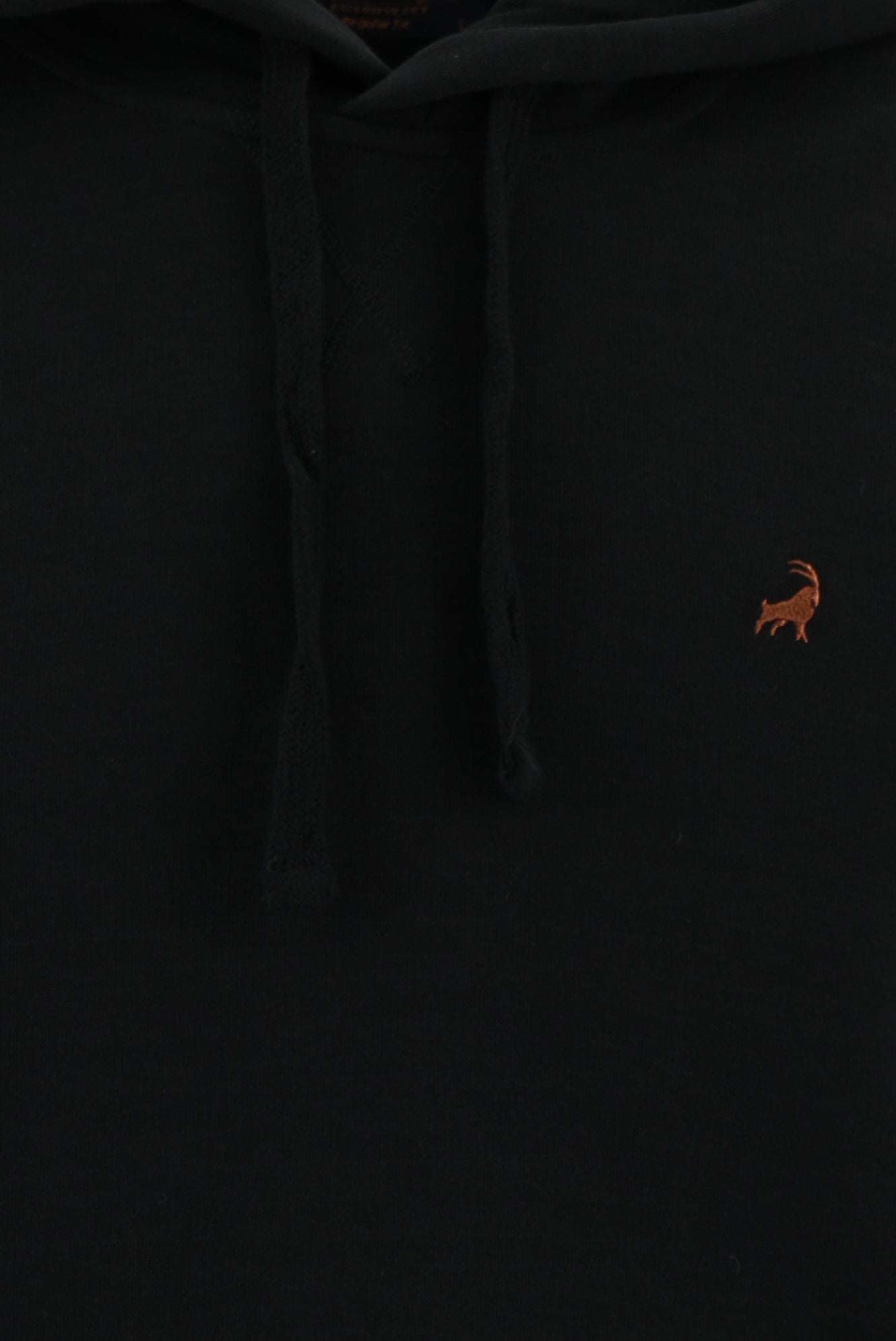 Siyah Kapüşonlu Nakışlı Pamuklu Sweatshirt