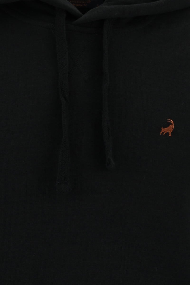Siyah Kapü?onlu Nak??l? Pamuklu Sweatshirt-Abdullah Ki??l?