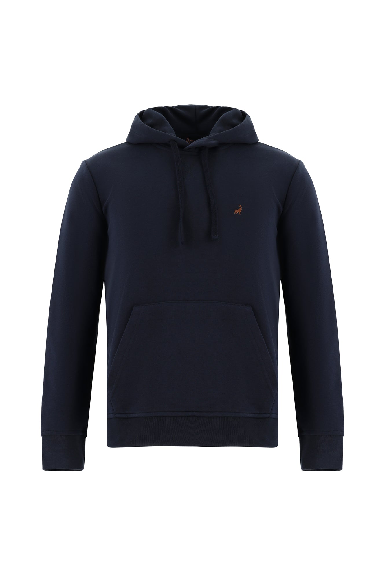 Koyu Lacivert Kapüşonlu Nakışlı Pamuklu Sweatshirt