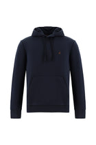 Koyu Lacivert Kapüşonlu Nakışlı Pamuklu Sweatshirt