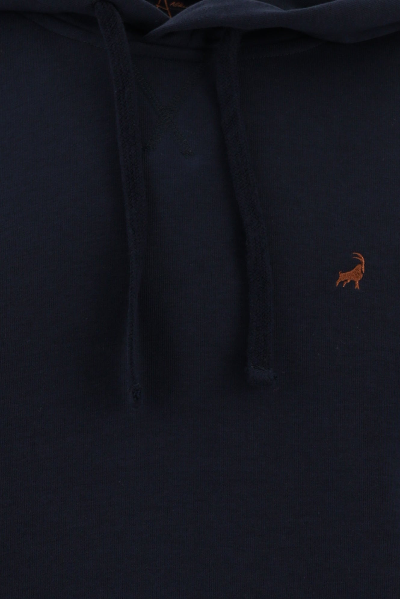 Koyu Lacivert Kapüşonlu Nakışlı Pamuklu Sweatshirt