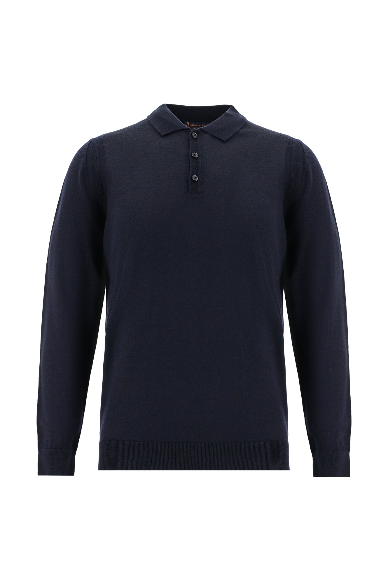 Koyu Lacivert Polo Yaka Regular Fit Yünlü Triko Kazak