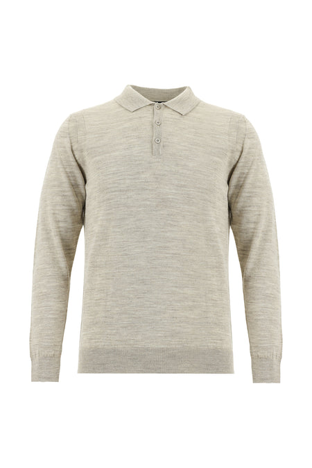 Taş Polo Yaka Regular Fit Yünlü Triko Kazak