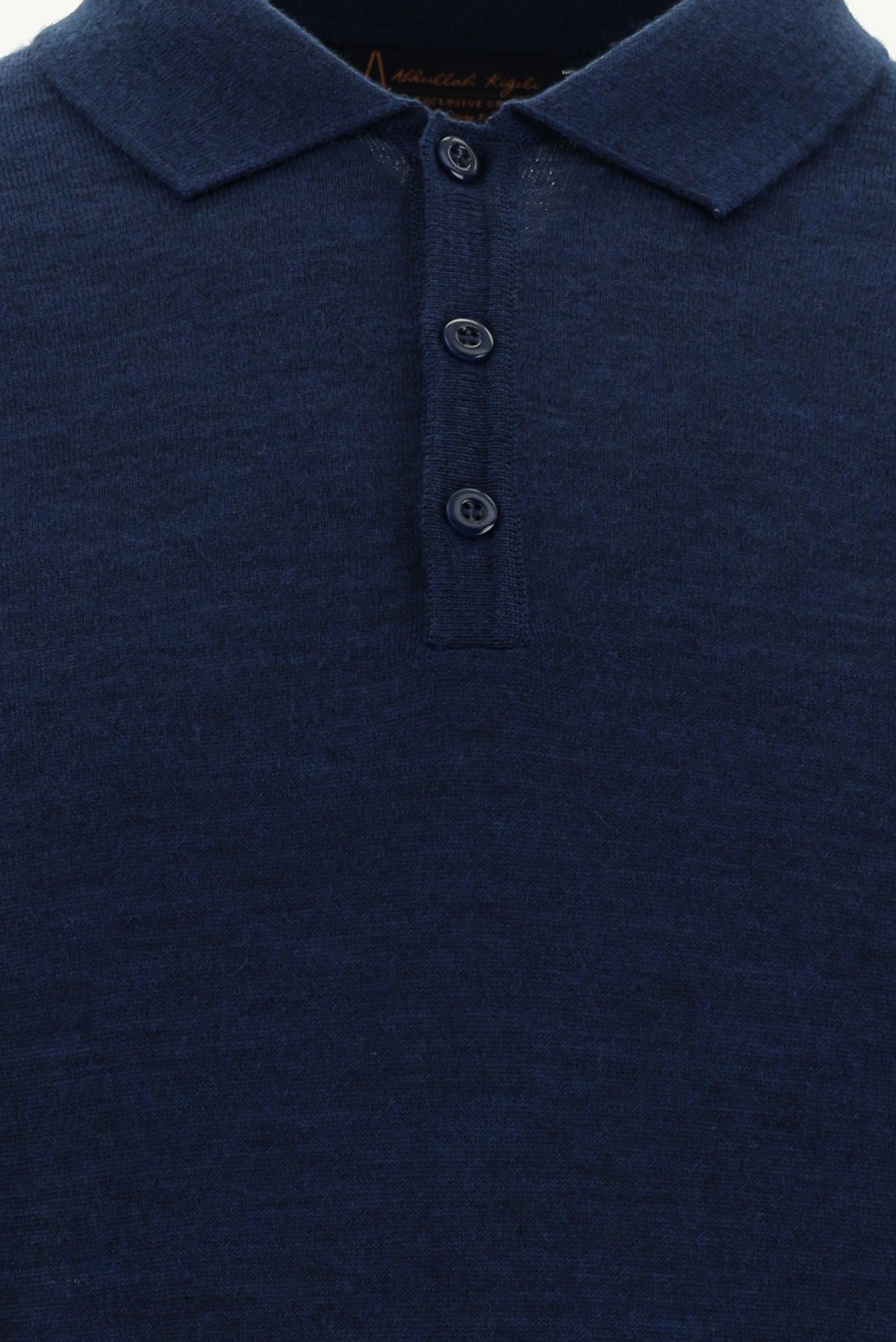 Koyu Petrol Polo Yaka Regular Fit Yünlü Triko Kazak