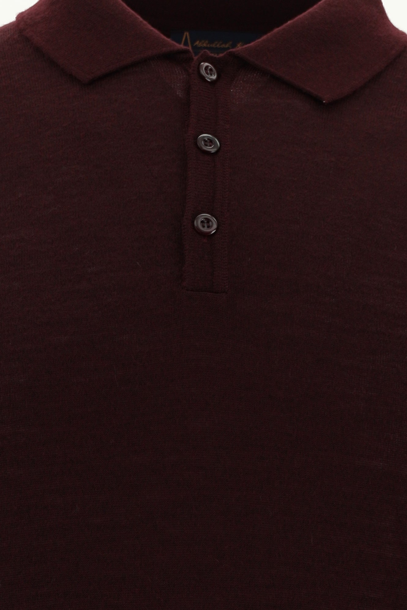 Koyu Bordo Polo Yaka Regular Fit Yünlü Triko Kazak