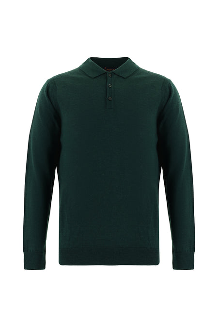 Nefti Polo Yaka Regular Fit Yünlü Triko Kazak