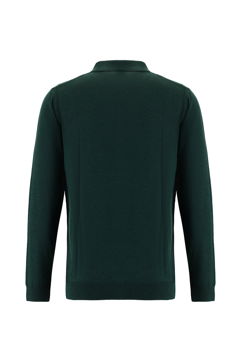 Nefti Polo Yaka Regular Fit Yünlü Triko Kazak-Abdullah Ki??l?