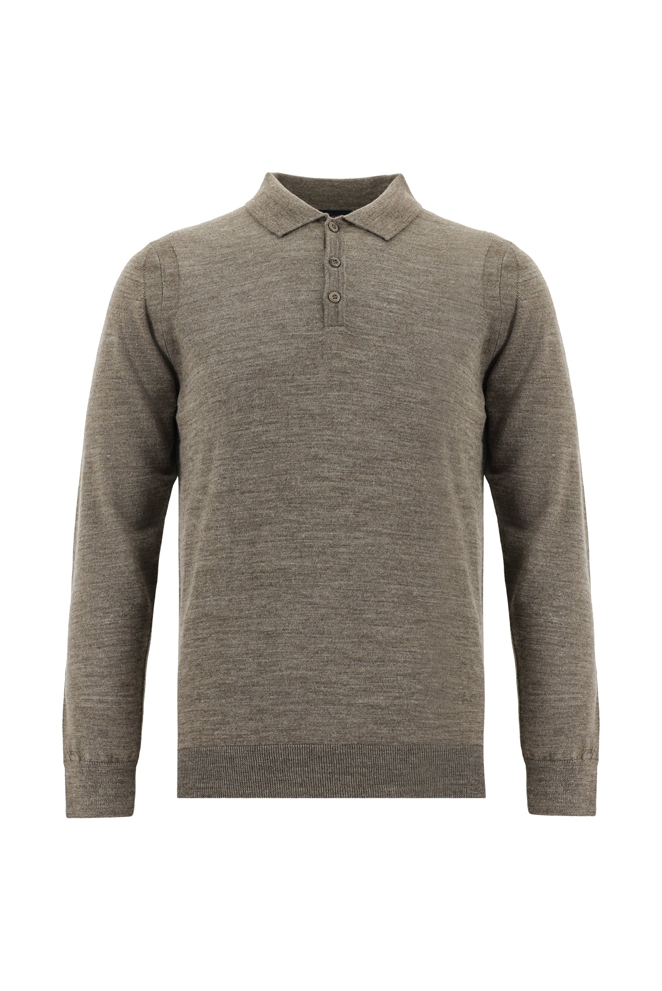 Orta Vizon Polo Yaka Regular Fit Yünlü Triko Kazak
