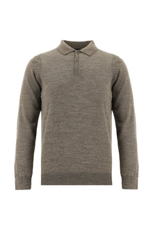 Orta Vizon Polo Yaka Regular Fit Yünlü Triko Kazak