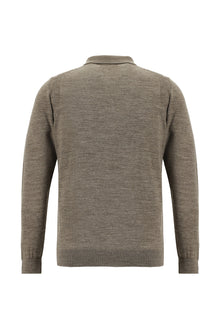 Orta Vizon Polo Yaka Regular Fit Yünlü Triko Kazak