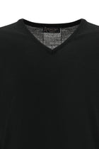 Siyah V Yaka Regular Fit Yünlü Triko Kazak