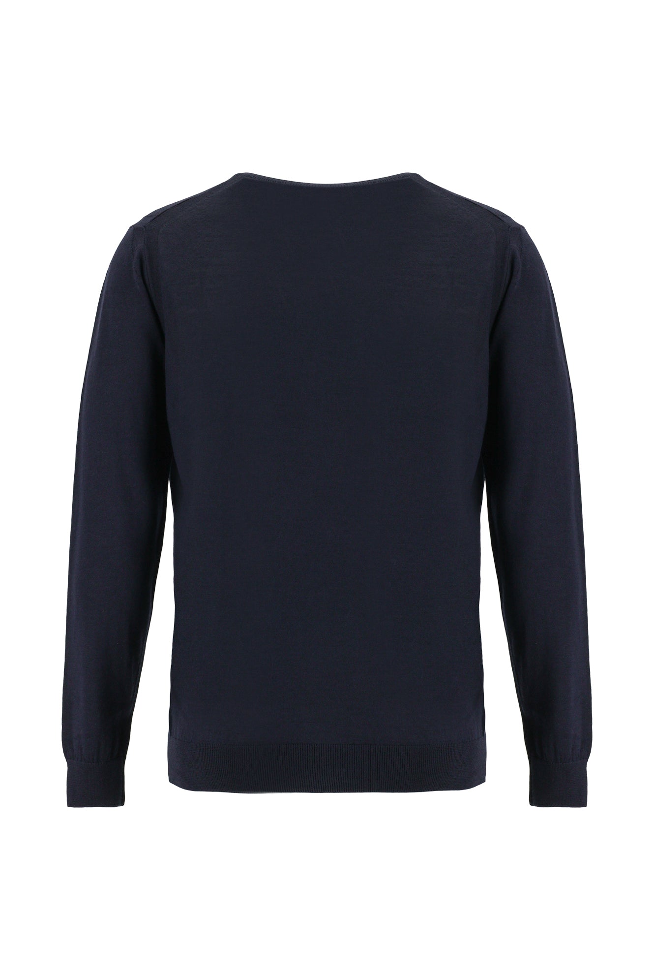 Koyu Lacivert V Yaka Regular Fit Yünlü Triko Kazak