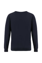 Koyu Lacivert V Yaka Regular Fit Yünlü Triko Kazak