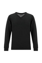 Orta Antrasit V Yaka Regular Fit Yünlü Triko Kazak