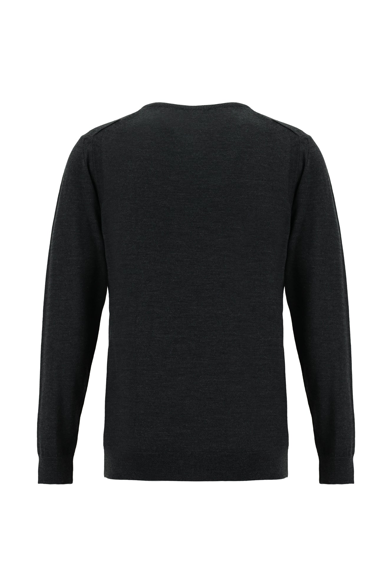 Orta Antrasit V Yaka Regular Fit Yünlü Triko Kazak