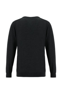 Orta Antrasit V Yaka Regular Fit Yünlü Triko Kazak