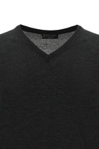 Orta Antrasit V Yaka Regular Fit Yünlü Triko Kazak