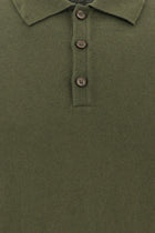 Orta Haki Polo Yaka Regular Fit Pamuklu Kaşmirli Triko Kazak