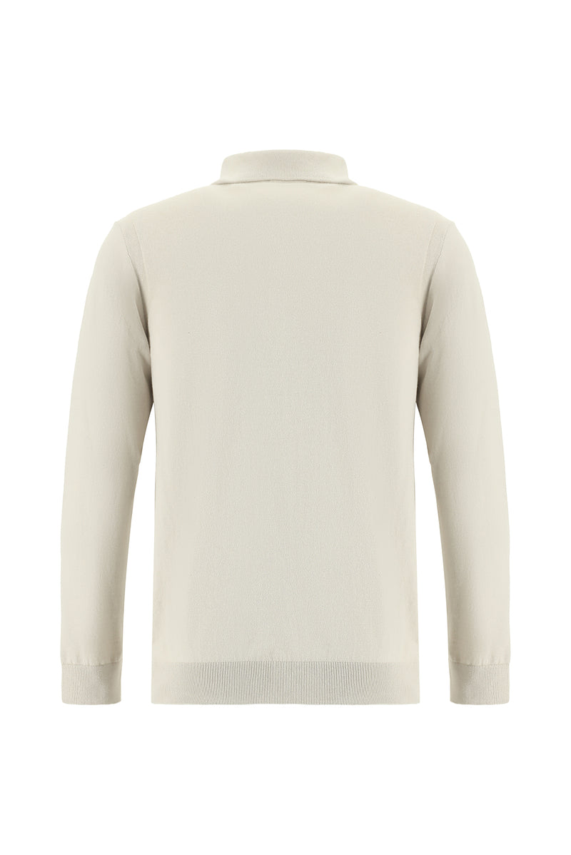 Taş Polo Yaka Regular Fit Pamuklu Kaşmirli Triko Kazak