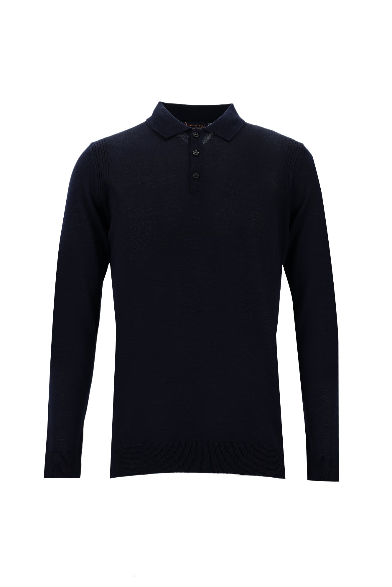 Koyu Lacivert Polo Yaka Regular Fit Yünlü Triko Kazak