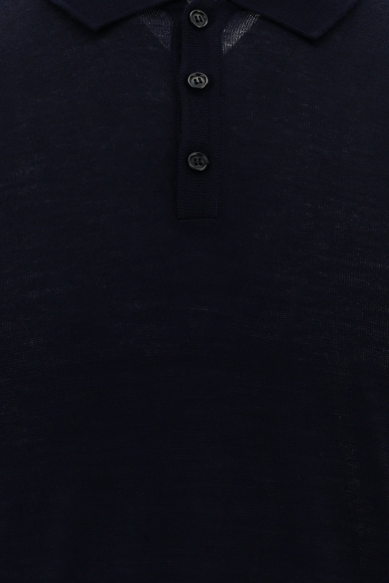 Koyu Lacivert Polo Yaka Regular Fit Yünlü Triko Kazak