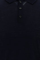 Koyu Lacivert Polo Yaka Regular Fit Yünlü Triko Kazak