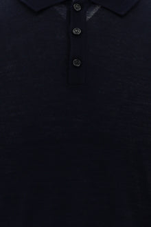 Koyu Lacivert Polo Yaka Regular Fit Yünlü Triko Kazak