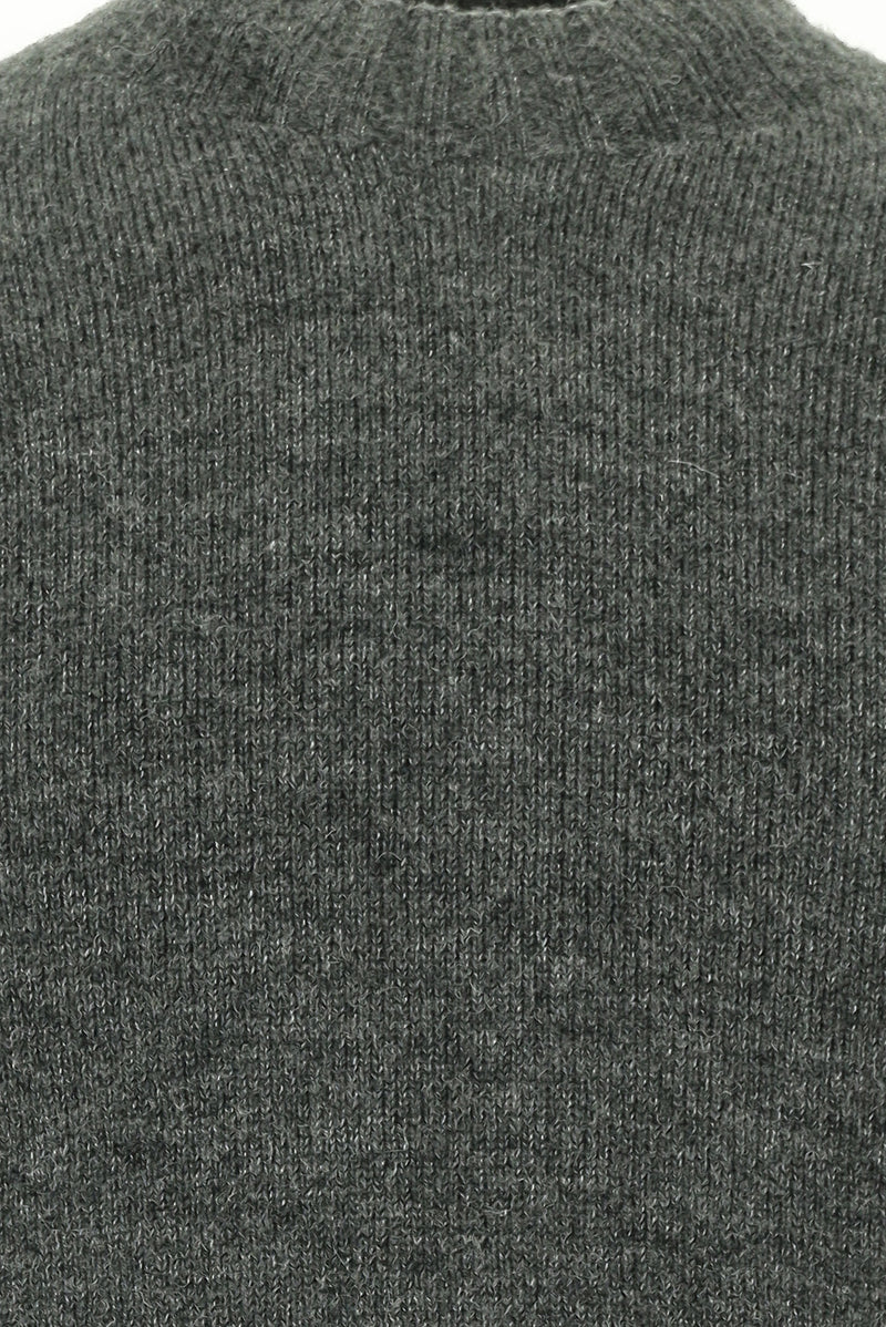 Koyu Füme Yarım Balıkçı Yaka Slim Fit Dar Kesim Dikişsiz Yünlü Triko Kazak