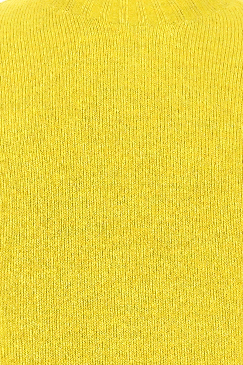 Hardal Yarım Balıkçı Yaka Slim Fit Dar Kesim Dikişsiz Yünlü Triko Kazak