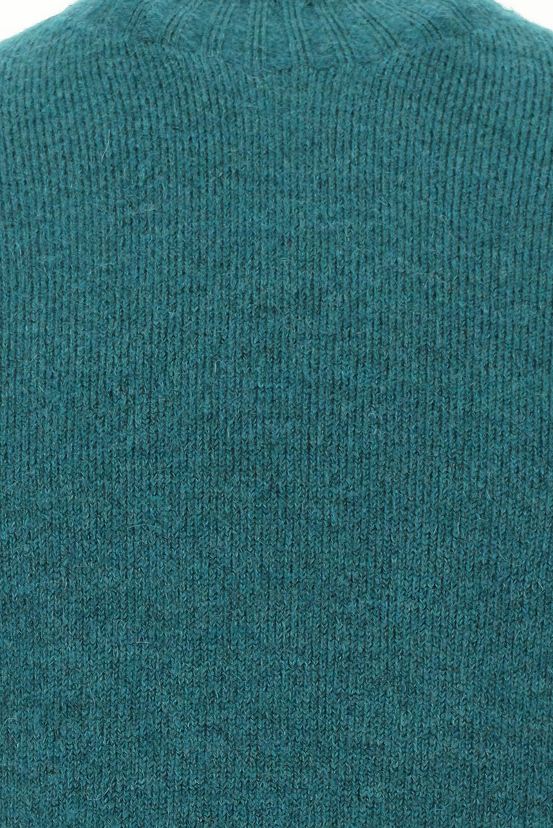 Yağ Yeşili-Olive Yarım Balıkçı Yaka Slim Fit Dar Kesim Dikişsiz Yünlü Triko Kazak