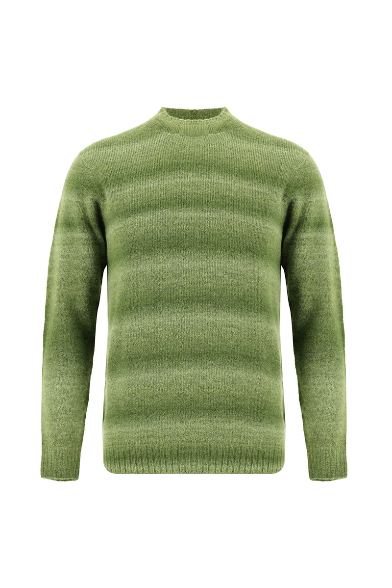 Orman Yeşili Yarım Balıkçı Yaka Slim Fit Dar Kesim Dikişsiz Yünlü Triko Kazak