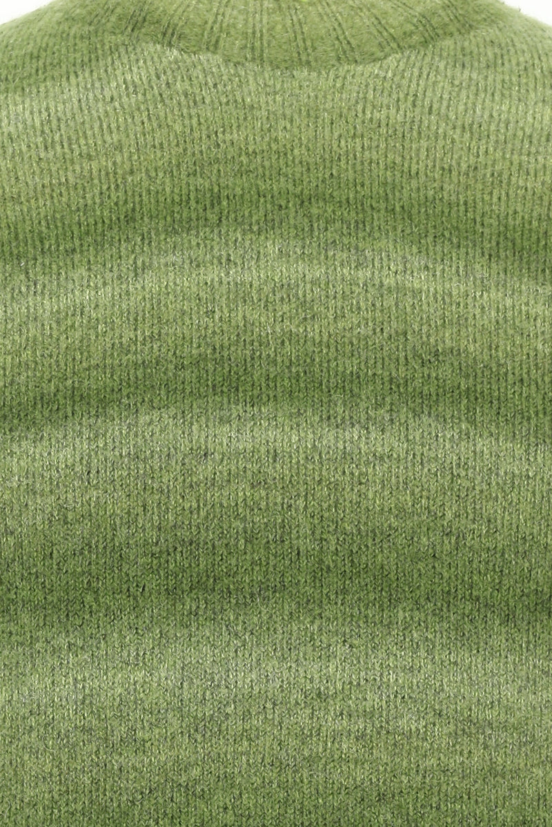Orman Yeşili Yarım Balıkçı Yaka Slim Fit Dar Kesim Dikişsiz Yünlü Triko Kazak