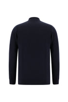 Koyu Lacivert Yarım Balıkçı Yaka Regular Fit Fermuarlı Pamuklu Kaşmirli Triko Kazak