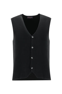 Siyah Pamuklu Triko Yelek