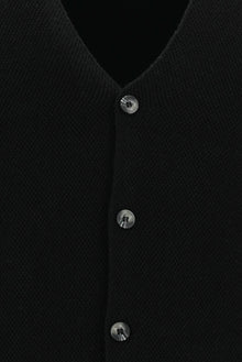 Siyah Pamuklu Triko Yelek