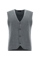 Orta Gri Melanj Pamuklu Triko Yelek