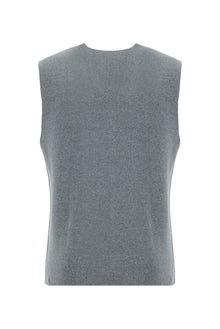 Orta Gri Melanj Pamuklu Triko Yelek