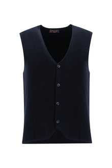 Koyu Lacivert Pamuklu Triko Yelek